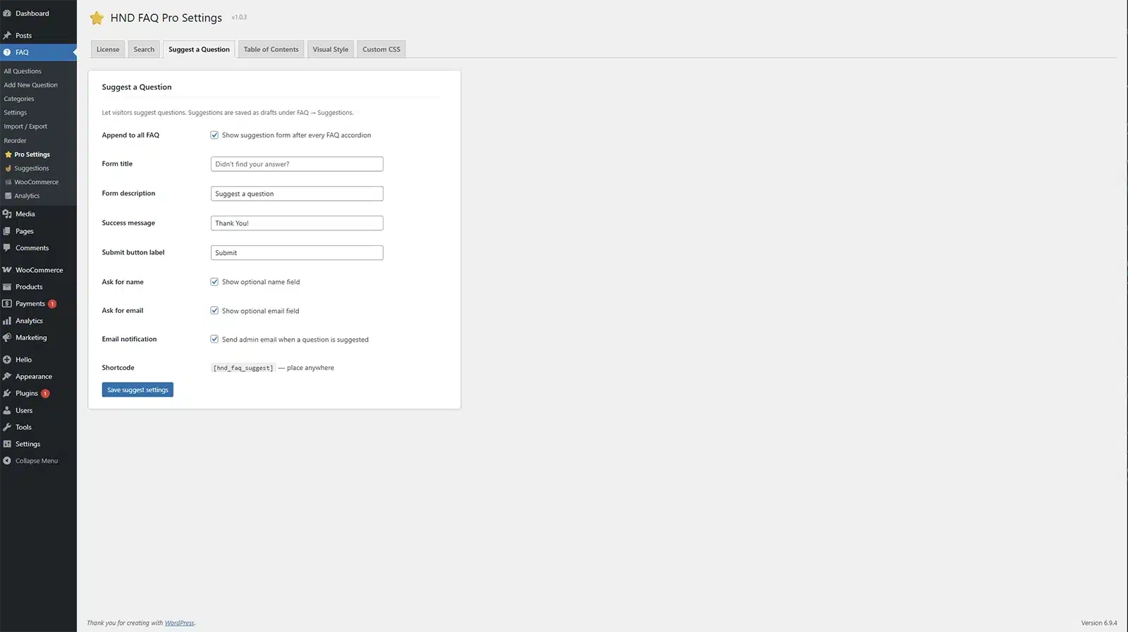 HND FAQ Pro - versatile FAQ plugin for Wordpress and Woocommerce