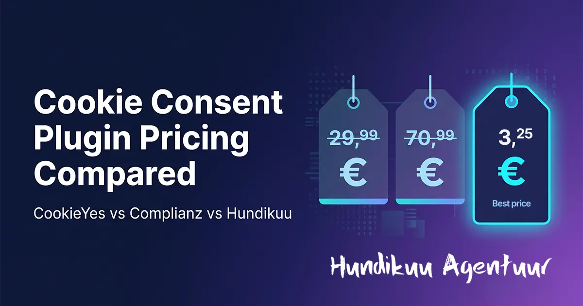 Comparing the real cost of GDPR cookie consent plugins for WordPress in 2026 — CookieYes, Complianz, Cookie Notice and Hundikuu Consent & Tracking side by side.